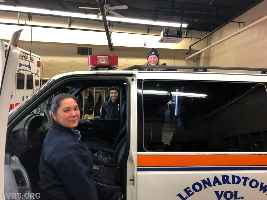 Liz, Alex and Claire off to Paramedic class.