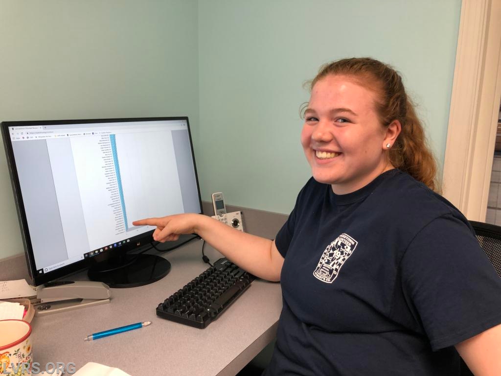 Emily Litten logs in her first run.  Congratulations and welcome aboard Emily.